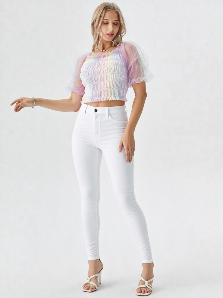 White Jean Pants Stretchy (Only Size 15)